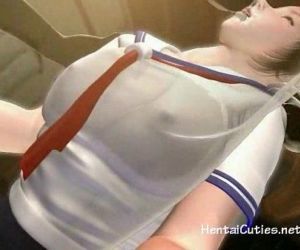Anime cutie with lactating..
